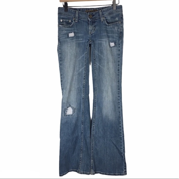 AMERICAN EAGLE OUTFITTERS Jeans Bootcut Stretch Denim Distressed Size 0 Regular - Picture 11 of 11